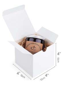 1/5/10/30pcs | 4*4*4 Inch Gift Boxes, Small Gift Boxes; Black / White / Natural Kraft Paper Boxes With Lids, Suitable For Party Favors, Decor Storage, Bridesmaid Invitation Gift Boxes, Aromatherapy Candle Packaging Boxes; Fits Halloween Decor, Birthday Setup, Wedding, Party Decoration, Autumn Theme Gift Packaging And More - White - View 8