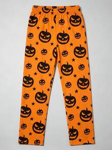 Notgurli 4-Piece Couples' Set: Women's & Men's Halloween Pajamas – Fun, Comfortable Pumpkin-Print Loungewear For Autumn/Winter - Multicolor - View 8