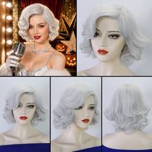 Women Retro Short Finger Wave Wig Multi Color Options High Temperature Synthetic Hair Breathable Mesh Cap Vintage Flapper Cosplay Wig For Retro Themed Party Halloween Carnival Costume Dress Up - Multicolor - View 14