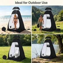 Shower Tent Pop-Up Privacy Tent Camping Portable Toilet Tent Outdoor Camp Bathroom Changing Dressing Room Instant Privacy Shelters For Hiking Beach Picnic Fishing Potty, Extra-Tall, UPF 50+ - 黑色 - 查看 3