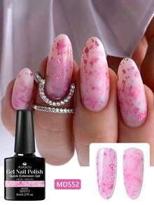 MSRUIOO 1pc 8ml Quick Extension Nail Gel Polish , Glitter Sequins Builder Gel Varnish For Finger Extend , UV LED Cured, Long Lasting Nails, Semi Permanent Soak Off Nail Extension Gel For Manicure Home And Salon Nail Supplies - Multicolor - View 3