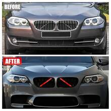 V - Fundas para soportes compatibles con BMW Grille Inserts StripesWrap Insertos de parrilla roja compatibles con BMW Serie 5 F10/6 Series F06/7 Series F01/X1 F48/X2 F39 F13 Accesorios - Multicolor - Ver 5