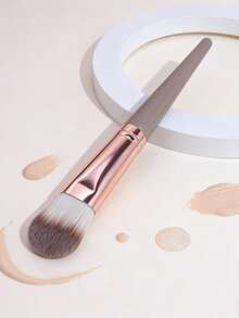 1pc Tongue-Shaped Flat Head Foundation Brush, Soft Seamless Non-Absorbent Concealer Brush, Mask Brush, Portable Makeup Tool - Multicolor - View 12