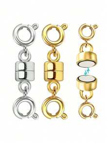 6/4/2/1 Pc Of Bohemian Style Necklace Clasp Set, Suitable For Layered Chain Jewelry Clasp Connectors, Women's Necklace Non-Entangling Lock Clasp, - Multicolor - View 3