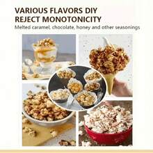 6-piece set (1pcs popcorn machine + 5 pcs popcorn bags)Mini Automatic Popcorn Machine, Plastic Hot Air Turbine Heating, Electric Popcorn Maker for Home Use, One-Touch Operation, Oil-Free, - Ideal for Watching Movies and TV Shows - Rojo - Ver 7