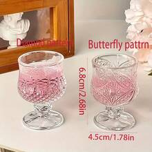 Imported Whiskey - Foreign Wine - Whiskey Accessory - 6pcs Set Of Diamond/Butterfly/Sunflower Pattern - Crystal Clear Highball Glasses With Light Refraction - Stylish Mini Shot Glasses For Vodka And Whiskey - Tall Design Non-Greedy Cups - Clear - View 4