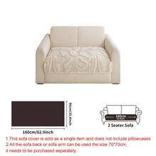 SANMOSPIN 1PC Bohemian Style Sofa Cover, Thick Quilted Sofa Cushion With Leaf Pattern, Soft And Comfortable, Pet-Friendly, Machine Washable, Suitable For 1/2/3/4 Seater L-Shaped Sofa, Living Room, Bedroom, Office Decor - Beige - View 9
