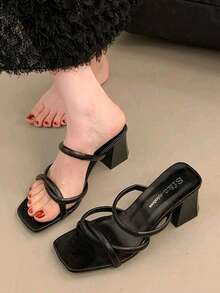Women Heeled Sandals - Black - View 1