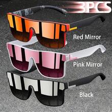 3PCS Fashion Vintage Square Sports Glasses Flat Frame Street For Unisex Eyewear For Choice For Outdoor Vacation And Daily Clothing Matching - 3PCSF766 - View 20