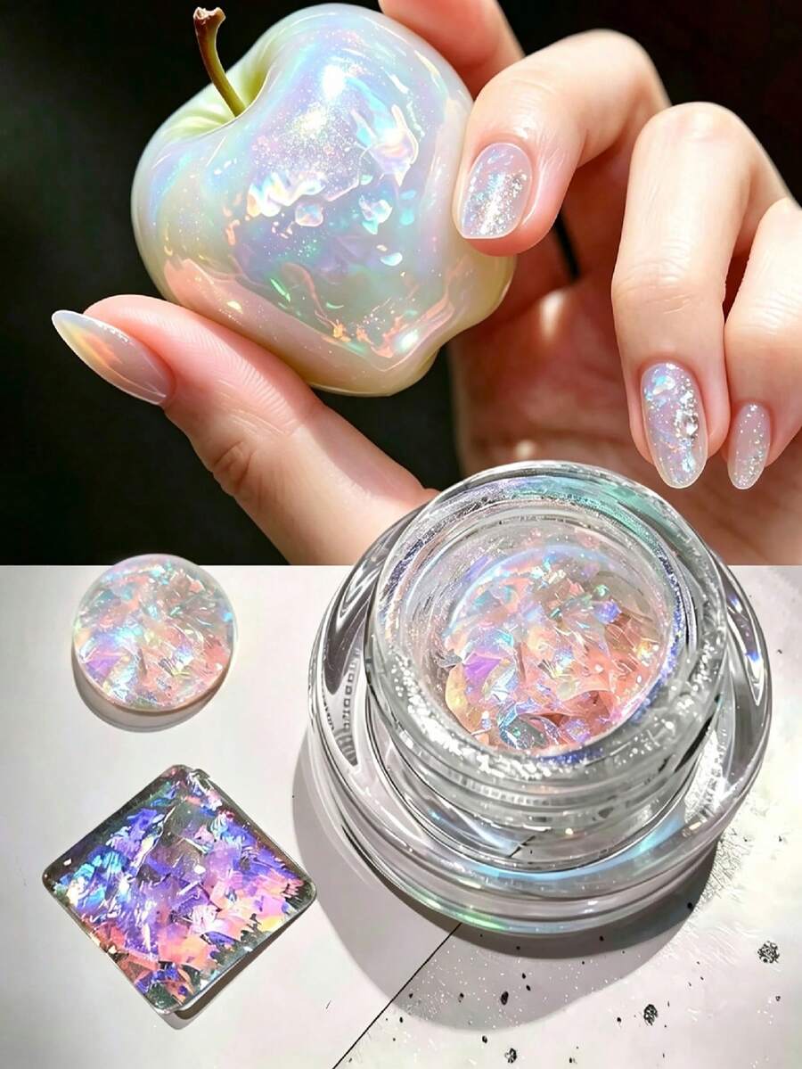 Payet Berkilau Opal Holografik, Kilauan Neon Berwarna-warni dari Berbagai Sudut, Cocok untuk Dekorasi Seni Kuku, Desain DIY - MultiWarna - View 1