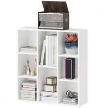 Bookshelf, 8-Tier Stand Shelf, Storage Rack, Kitchen Shelf For Living Room, Bedroom, Office, White - 白色 - 查看 1