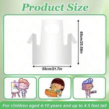 50/80pcs Disposable Aprons For Kids, Painting Aprons, Cooking Aprons, Art Aprons, Suitable For Children Aged 4-10, Perfect For School Activities, Birthday Parties And Art Projects - Multicolor - View 6