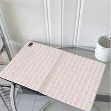 1件粉色與白色條紋彩色星星印花書本式翻蓋平板保護殼，多角度支架，筆槽，相容 iPad 10代 10.9" 2022 智能保護殼/Air 13(M3 2025)/Air 11/11/Galaxy Tab S10+/S9/A9，相容 OPPO Pad、MatePad、Pad、Honor Pad、Pad - 彩色 - 查看 5