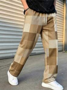 Men's Autumn/Winter Vintage Plaid Casual Wide Leg Long Pants - Multicolor - View 1