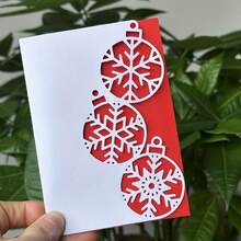 1pc Christmas Card Carbon Steel Scrapbooking Metal Cutting Template, DIY Paper Card Making Craft - Snowflake - View 3