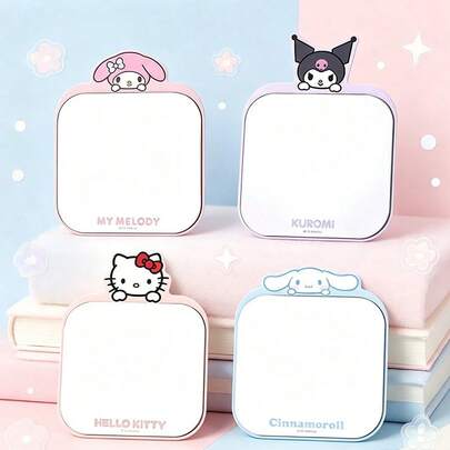 Miniso Sanrio IP Metal Table Mirror, Cute Cartoon Desktop Dressing Mirror, High‑Definition Makeup Mirror, Ornament For Dorm Home Office, Textured Metal Frame (1 PC)