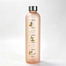 Cute Dachshund Water Bottle With Adorable Scale Lines, Large Capacity, Suitable For Hiking, Camping, Office And Travel, Gold/Silver Lid Optional - Multicolor - View 15