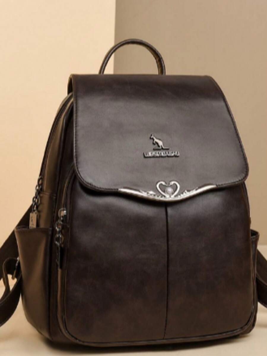 Tas Ransel Travel Kulit PU Mewah Gaya Korea Baru Retro Kapasitas Besar untuk Wanita