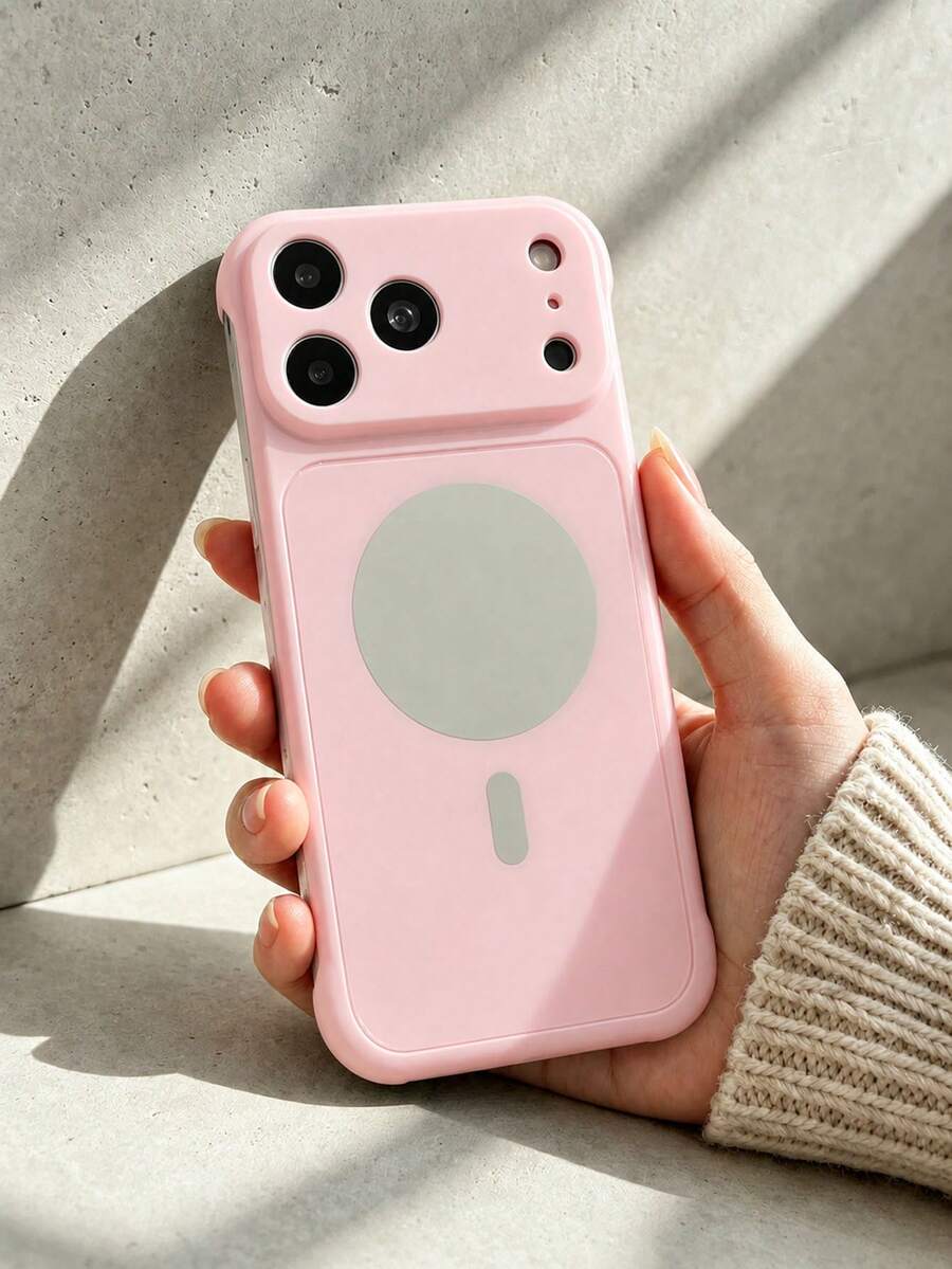 Magnetic Shockproof Phone Case Compatible With IPhone, Large Opening Full Camera Lens Protection, Matte Wavy Pattern Anti-Fingerprint Protective Cover, Compatible With Wireless Charger, Designed For Women, Suitable For IPhone 18/Ultra/17/16/15/14/13/12 Series