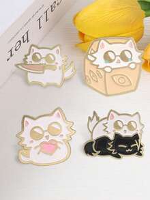 1pc Cute Fashion Cat Glasses Enamel Brooch, Lapel Pin For Clothes And Backpack, Unisex Daily Accessory, Holiday Gift - Multicolor - View 7