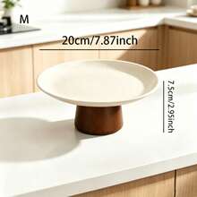 1pc Cream-Colored Wooden Base Decorative Tray, Space-Saving, Suitable For Home, Living Room, Dining Room, Kitchen, Bathroom, Home Decor Essential, Perfect For Wedding Season, Graduation Season, Can Hold Soap, Candles, Ideal Choice For Birthday Gift, Kitchen Accessory, Table Tray, Fruit Tray, Graduation Season Decoration - Cream - View 12