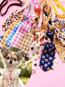 12/36pcs Cartoon Print Pet Bow Tie & Necktie With Adjustable Elastic Band, Universal Decoration For Small And Medium Dogs And Cats, Suitable For Daily Wear, Parties And Pet Photography, Sweet Gift For Birthday And Christmas To Make Pets Happy - Multicolor - View 8