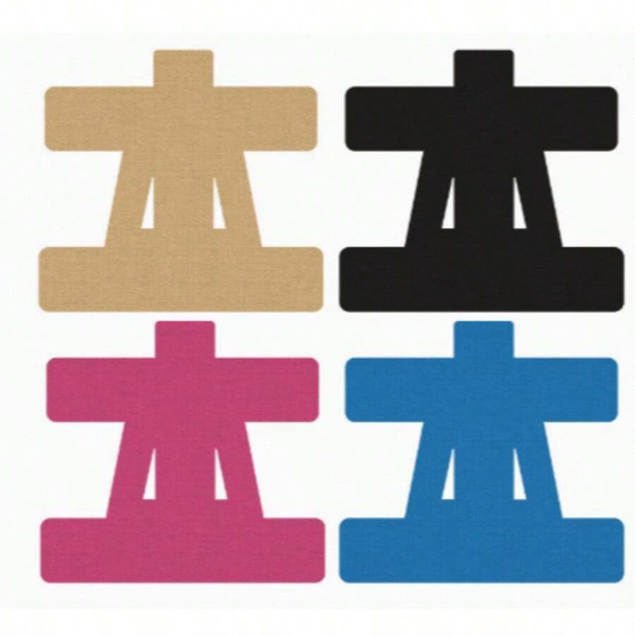 4pcs Shoulder Support Elastic Kinesiology Tape, Waterproof And Sweatproof, Stretchable Sports Muscle Tape, Suitable For Running, Workouts, Basketball, Tennis, Badminton, And More - Multicolor - View 1