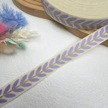 1PC 2Yards 2.5CM Wide Leaf Pattern Embroidered Ribbon, Suitable For Sewing, Handmade Crafts And Gift Wrapping Holiday Supplies - 2 Yards - View 7