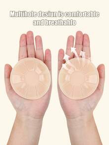 2/4pcs 8cm Petal Air Vent Nipple Covers With Storage Box, Smooth No Bra Pads For Backless Dresses And Party Wear - Multicolor - View 3