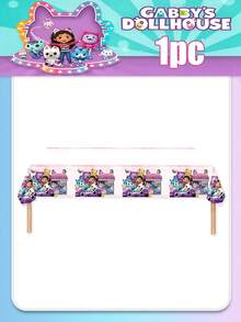 asmodee 卡通 Gabby Doll House 派對桌布，4 種花色可選，PVC 材質，防水防油，適用於聖誕節、萬聖節、節慶及日常派對聚會，實用好物 - 多色 - 查看 9