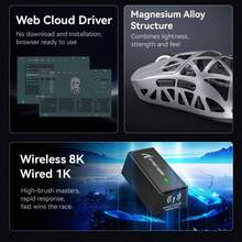 ATTACK SHARK R2 Magnesium Alloy Wireless Mouse PAW3950 Lightweight Gaming Esports Bluetooth Tri-Mode 4K8K Mouse - View 5