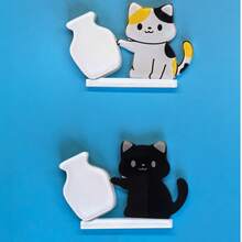 1/2/4个可爱猫咪推瓶子冰箱贴，卡通动物磁性贴纸，猫须收集瓶，猫须冰箱贴，磁性猫须装饰，可插花 - 貓咪推瓶子 - 查看 21
