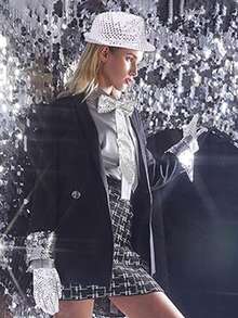 3pcs D EXCEED Disco Star Performance Costume Accessories, Unisex, Sequin Hat, Gloves, Bow Tie, Popular Stage Party Outfit, Suitable For Halloween Party, Cosplay - Multicolor - View 5