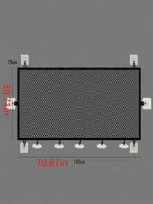 Retractable Breathable Mesh Pet Isolation Gate, No Drilling Installation, With Anti-Drill Suction Cup Hooks For Easier Setup, Convenient Pet Zoning, Suitable For Stairs, Balcony, Kitchen, Bedroom - Black - View 11