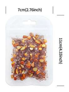 25g 秋季金不對稱混色碎玻璃石填充料，碎石，適用於 DIY 手工藝珠寶、禮品裝飾、環氧樹脂矽膠模具填充 - 彩色 - 查看 8