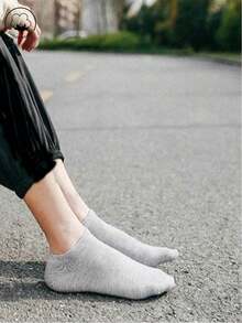 30/20/15/10/5/3/1 Pasang Kaos Kaki Katun Wanita Tanpa Jahitan, Putih/Abu-abu/Hitam, Musim Semi, Musim Panas, Jaring Bernapas, Cocok untuk Pemakaian Sehari-hari, Warna Acak - MultiWarna - View 6