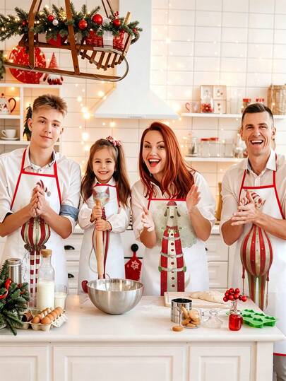 2/4pcs Christmas Apron, With A Funny Style, Suitable For Cooking In The Kitchen, Family Gatherings, Festivals And Parties. It's Also A Great Gift Choice For Friends.