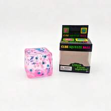 1 Peça Brinquedo de Apertar Cubo de Gelo de Cristal, Preenchido com Glitter de Flocos de Neve, Textura Macia de Maltose, TPR Elástico, Alívio de Estresse, Brinquedo de Ventilação Manual e Ponta dos Dedos, Presente Criativo de Feriado para Estudantes - Multicolorido - Visão 12