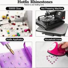 ICIQ 800pcs Mixed Size SS6-SS30 High Quality Crystal Hotfix Rhinestones, Flat Bottom Hotfix Decorative Crystals For 3D Nail Art, Clothing & Accessories DIY - Mixed Size - View 9