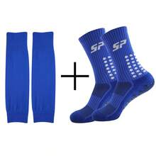 Socks & Leg Sleeves Combo Set, Outdoor Sports Football Socks With Anti-Slip Grip Dots, Football Leg Guards - Multicolor - View 10