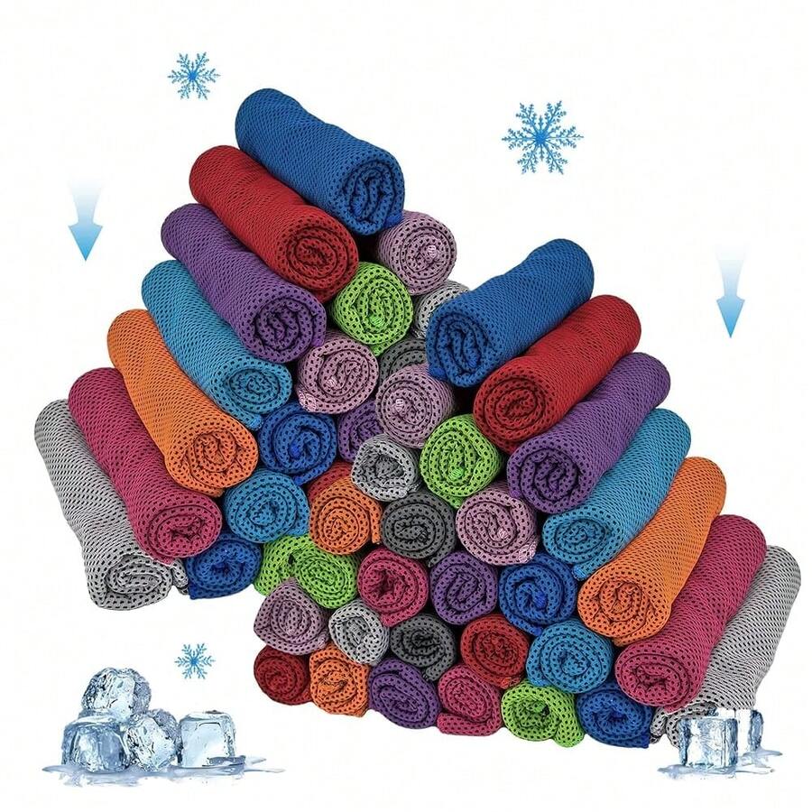 Towels, Soft Breathable Sweat Ice Towel For Sports, Yoga, Gym, Golf, Camping, Running, Fitness, Workout & More Activities - Multicolor(60pack) - View 1