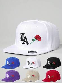 1pc Adjustable Brim Embroidered LA Baseball Cap, Outdoor Sun Protection Casual Hat Suitable For Spring, Autumn, Travel, Beach, Men, Y2K Style - Baseball Cap - View 14