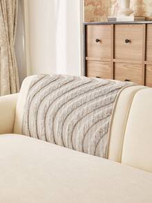 1pc Textured Curved Plush Sofa Cushion, Anti-Scratch Anti-Slip Washable Sofa Cover, Neutral Color Decorative Sofa Seat Pad - Coffee Brown - View 7