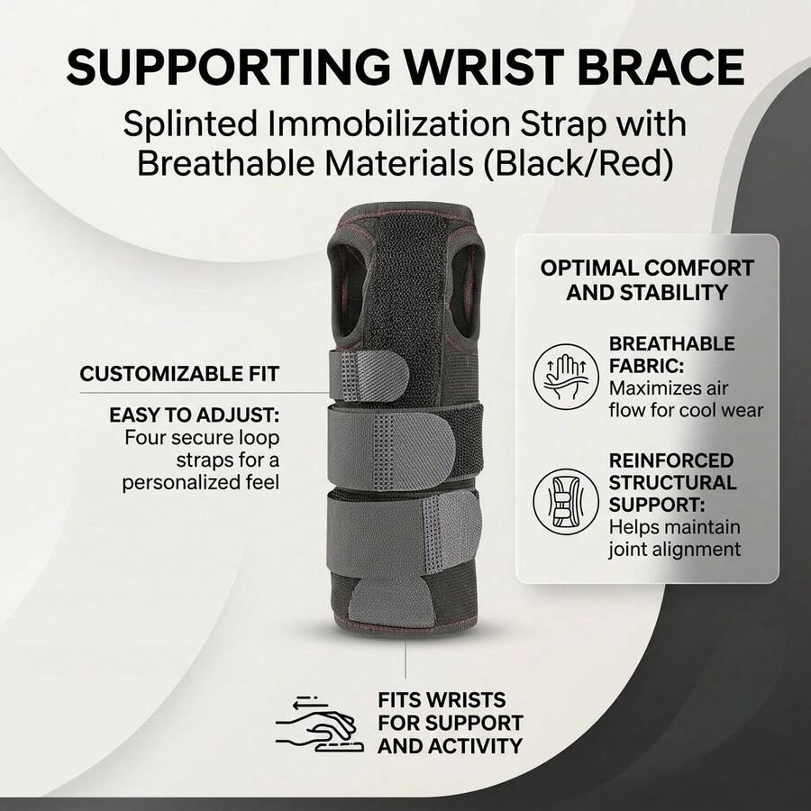 Breathable Wrist Brace With Adjustable Steel Plate Support, Ergonomic Mesh Wrist Support For Sports Recovery And Daily Joint Protection - Multicolor - View 1