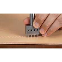 Set de 3 Punzones para Cuero con Espaciado, Herramienta de Perforación para Cinturones y Artesanías, Troquel de Acero de 6mm 2+4+6 - A - Ver 8