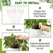 10pcs Electric Plant Support Stakes, Long Soft Copper Wire Pure Copper Garden Support Rods For Gardening Plants And Vegetables - Redwood - View 5