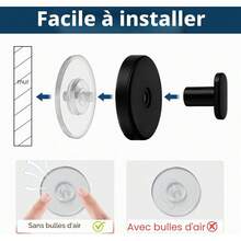 Crochets à ventouse pour douche : Support extra fort de 6,8 kg pour salle de bain, cuisine, porte, miroir, carrelage, verre – Se - noir mat - Voir 7