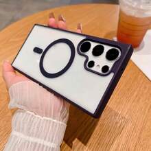 Transparent PC Phone Case, Compatible With Galaxy A17 A07 A56 A26 A36 A37 A57 A16 A55 A25 A35 A15 A27 A05 A06 S26Ultra S25Ultra S24Ultra S23Ultra S22Ultra S25 FE S26 FE S24 S23 S22 Models, Macaron Color Phone Case, Phone Accessories, Summer - Dark Purple - View 7
