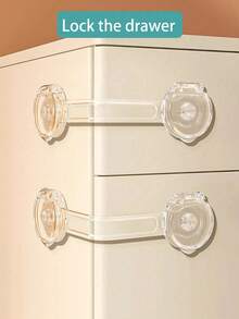 1/4/8/12pcs Transparent Safety Locks, Locks Cabinet Proofing, Large Capacity Desktop Cable Management Box Power Strip Organizer Cable Safety Storage Hide Messy Wires Durable Plastic For Home Office Computer Desk Cord - Multicolor - View 3