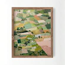 1pc Abstract Farmland Landscape Canvas Wall Art, Colorful Patchwork Field Scenery Painting Print, Boho Countryside Wall Decor For Living Room Bedroom Office - A - View 5